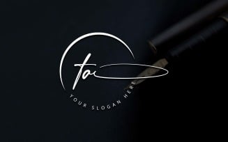 Calligraphy Studio Style TA Letter Logo Design