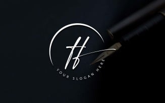 Calligraphy Studio Style TF Letter Logo Design