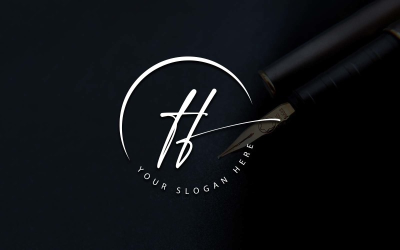 Calligraphy Studio Style TF Letter Logo Design Logo Template