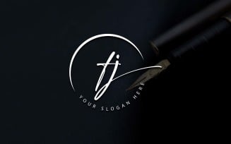 Calligraphy Studio Style TJ Letter Logo Design