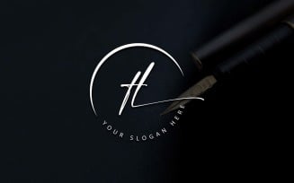 Calligraphy Studio Style TL Letter Logo Design