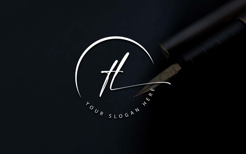 Calligraphy Studio Style TL Letter Logo Design Logo Template