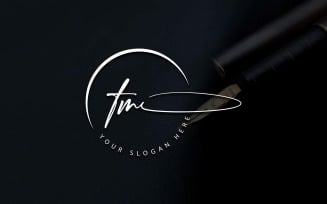 Calligraphy Studio Style TM Letter Logo Design