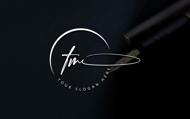 Calligraphy Studio Style TM Letter Logo Design Logo Template