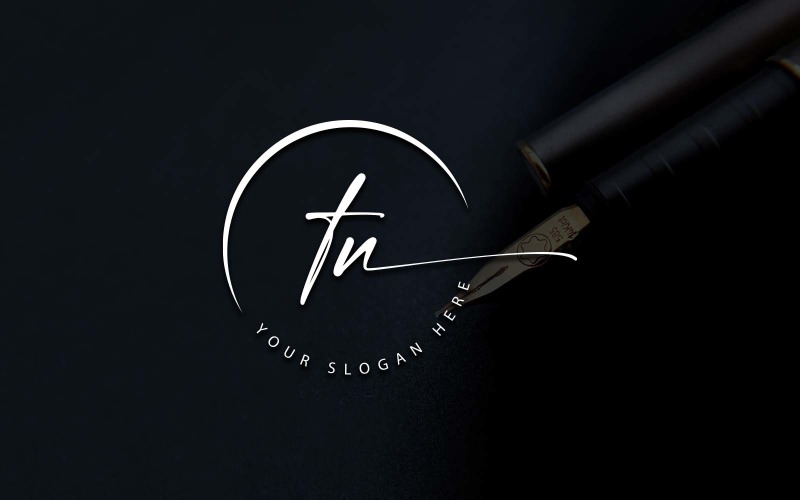 Calligraphy Studio Style TN Letter Logo Design Logo Template