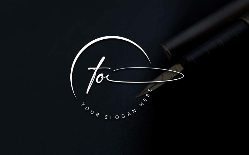 Calligraphy Studio Style TO Letter Logo Design Logo Template
