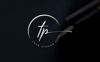 Calligraphy Studio Style TP Letter Logo Design