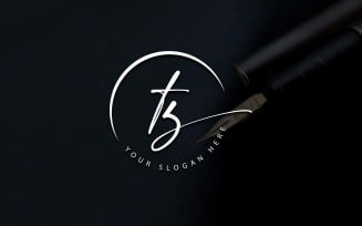 Calligraphy Studio Style TZ Letter Logo Design