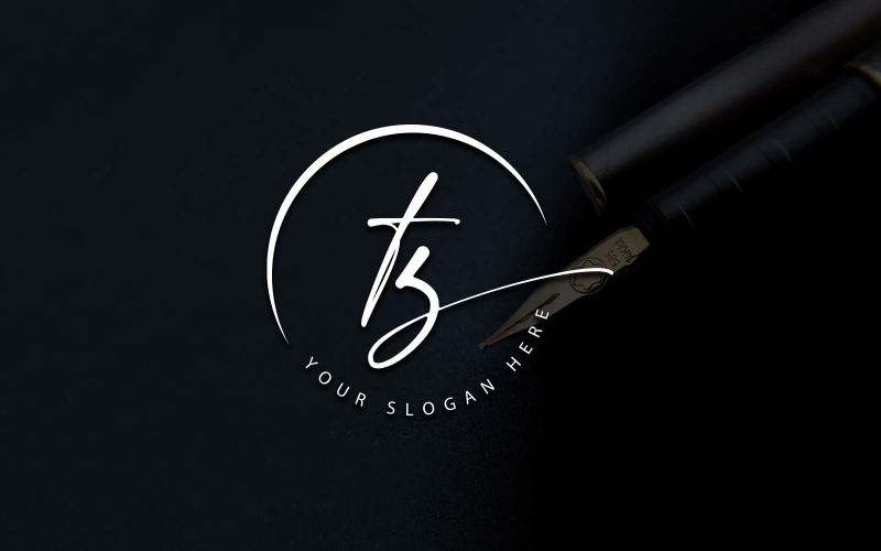 Calligraphy Studio Style TZ Letter Logo Design Logo Template