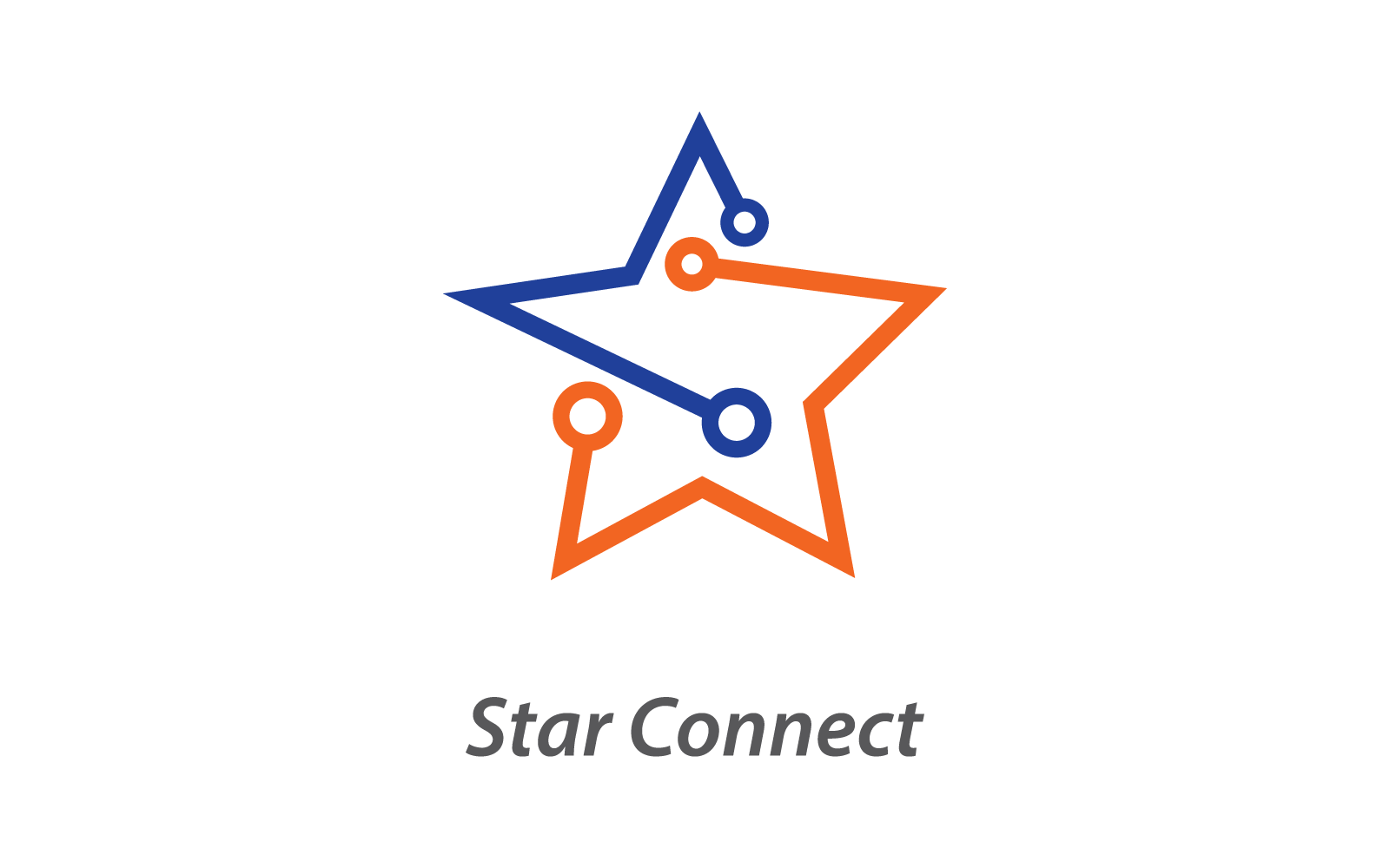 Diseño plano de vector de icono de Star Tech