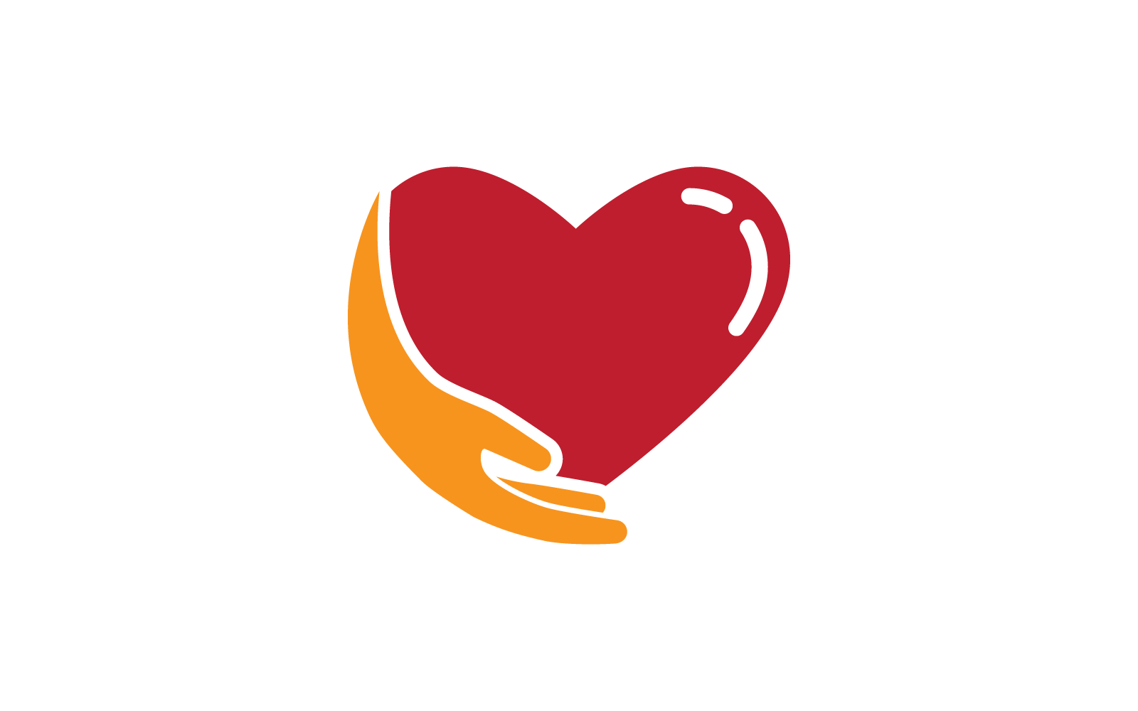 Illustration of love and hand logo vector flat design Logo Template