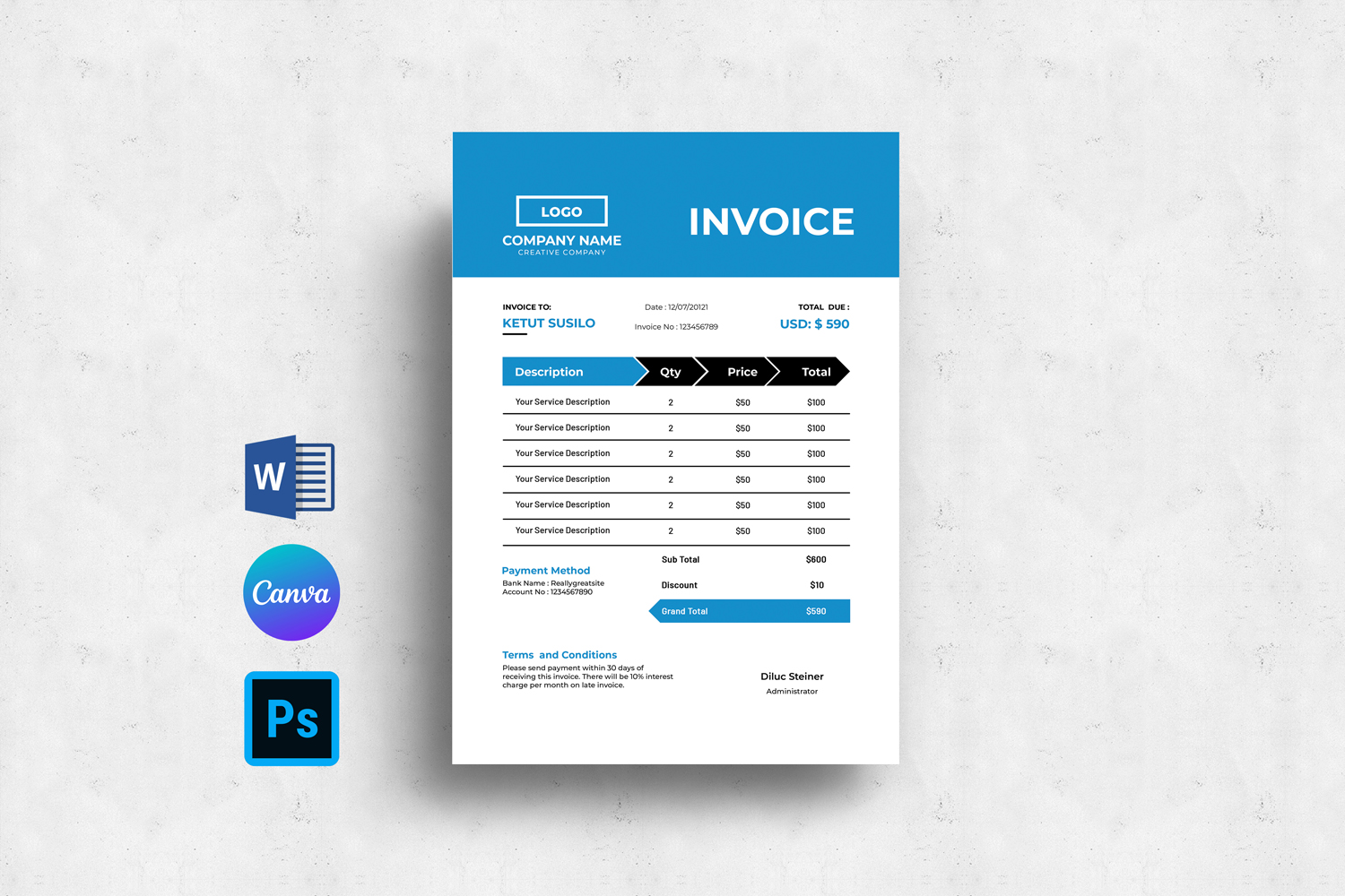 Template #360436 Invoice Template Webdesign Template - Logo template Preview