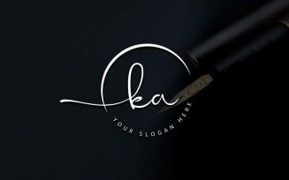 Calligraphy Studio Style KA Letter Logo Design