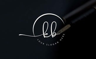 Calligraphy Studio Style KB Letter Logo Design
