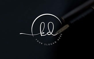 Calligraphy Studio Style KD Letter Logo Design