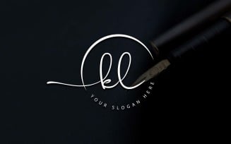 Calligraphy Studio Style KL Letter Logo Design