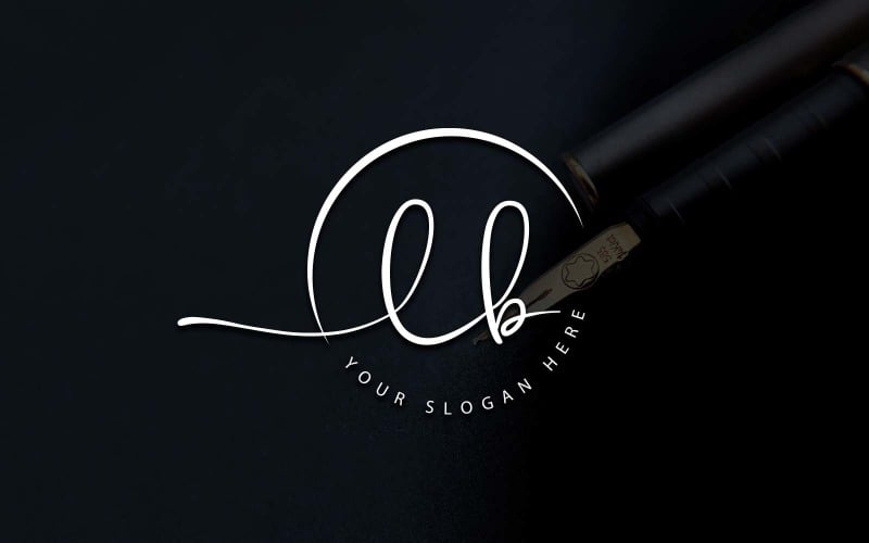 Calligraphy Studio Style LB Letter Logo Design Logo Template