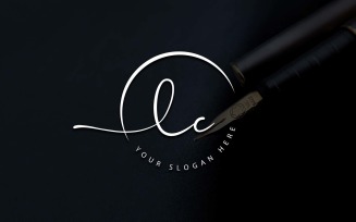 Calligraphy Studio Style LC Letter Logo Design