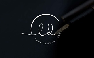 Calligraphy Studio Style LD Letter Logo Design
