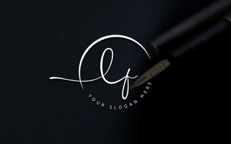 Calligraphy Studio Style LF Letter Logo Design
