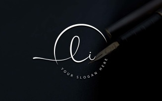 Calligraphy Studio Style LI Letter Logo Design