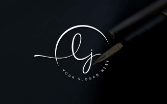 Calligraphy Studio Style LJ Letter Logo Design