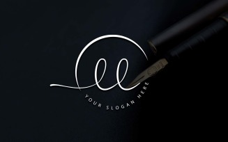 Calligraphy Studio Style LL Letter Logo Design