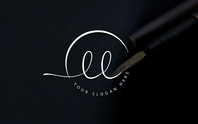 Calligraphy Studio Style LL Letter Logo Design Logo Template