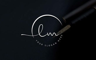 Calligraphy Studio Style LM Letter Logo Design