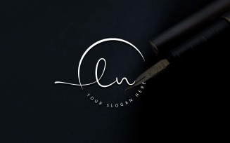 Calligraphy Studio Style LN Letter Logo Design
