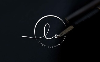 Calligraphy Studio Style LO Letter Logo Design