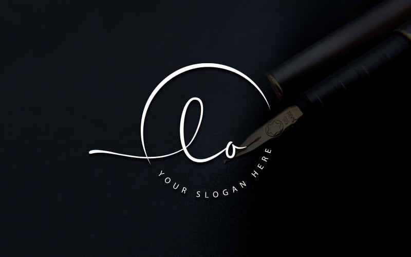 Calligraphy Studio Style LO Letter Logo Design Logo Template