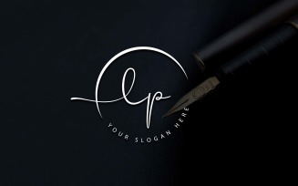 Calligraphy Studio Style LP Letter Logo Design