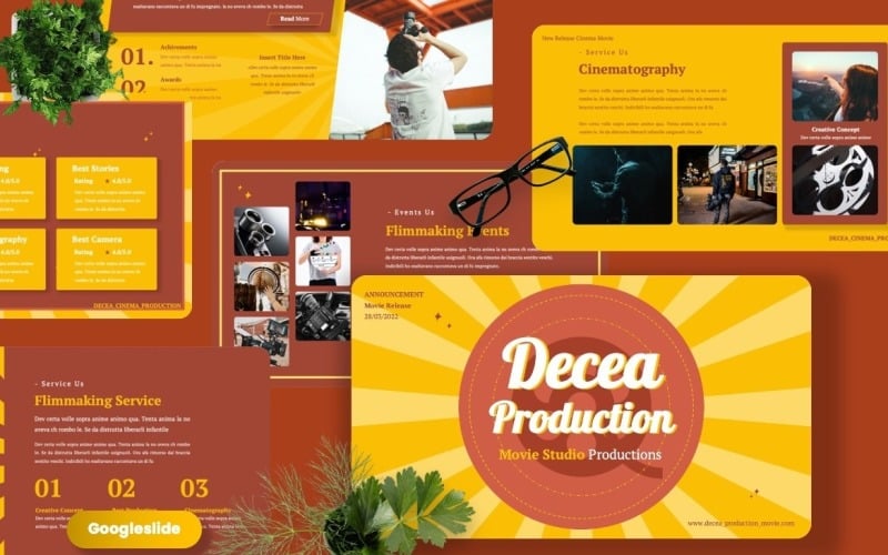 Decea - Movie Production Googleslide Template Google Slide