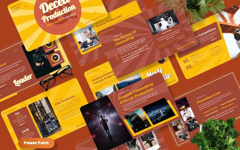 Decea - Movie Production Powerpoint Template PowerPoint Template