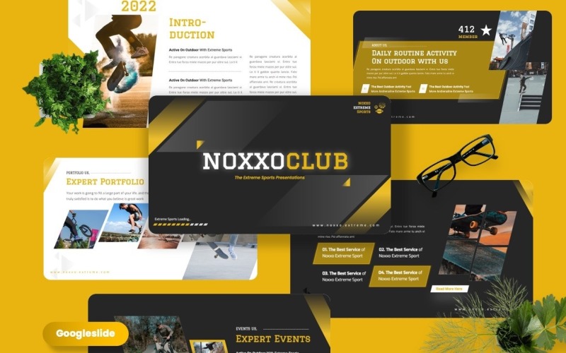 Noxxo - Extreme Sport Googleslide Templates Google Slide