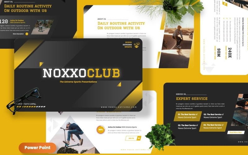Noxxo - Extreme Sport Powerpoint Templates PowerPoint Template