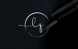 Calligraphy Studio Style LQ Letter Logo Design