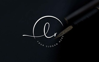 Calligraphy Studio Style LR Letter Logo Design