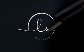 Calligraphy Studio Style LS Letter Logo Design
