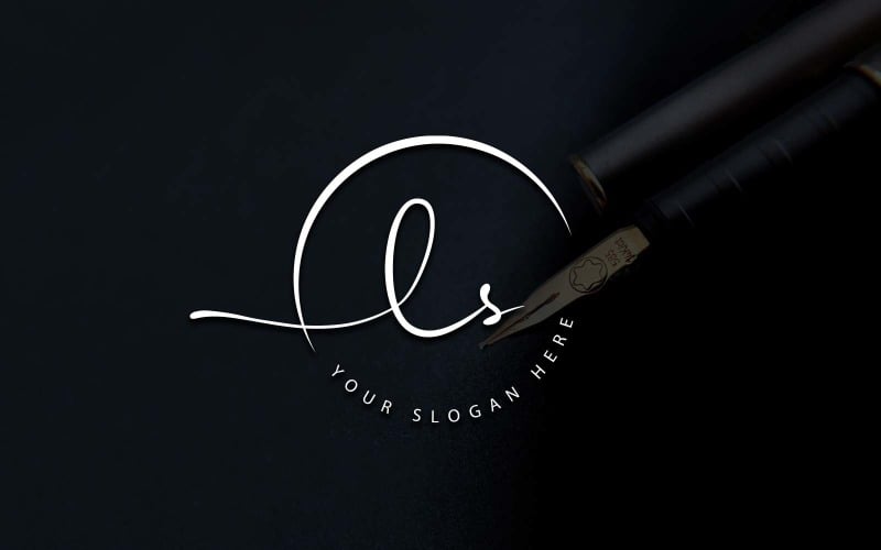Calligraphy Studio Style LS Letter Logo Design Logo Template
