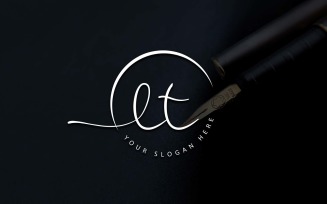 Calligraphy Studio Style LT Letter Logo Design