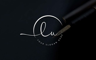 Calligraphy Studio Style LU Letter Logo Design
