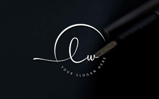 Calligraphy Studio Style LW Letter Logo Design