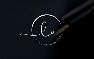 Calligraphy Studio Style LX Letter Logo Design