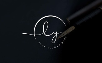 Calligraphy Studio Style LY Letter Logo Design