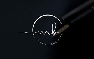 Calligraphy Studio Style MB Letter Logo Design