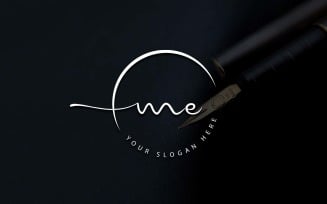 Calligraphy Studio Style ME Letter Logo Design
