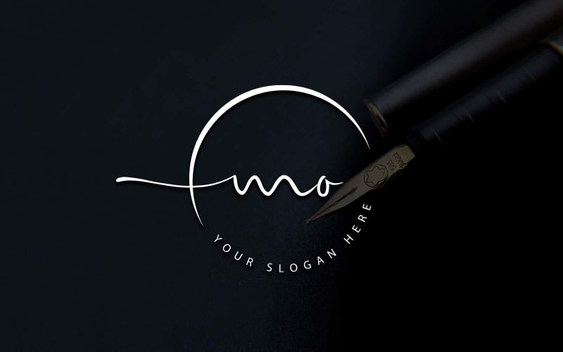 Calligraphy Studio Style MO Letter Logo Design Logo Template