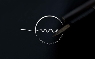 Calligraphy Studio Style MR Letter Logo Design